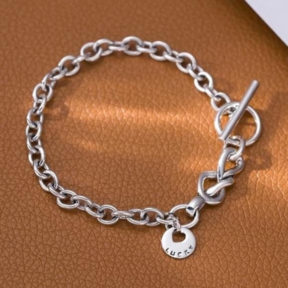 Jewelry - NEW 925 STERLING SILVER LOVE HEART TIE BRACELET